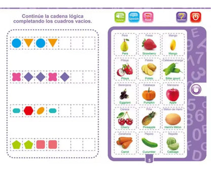 Libro Aprendizaje Niños Sonido Interactivo Ingles Español